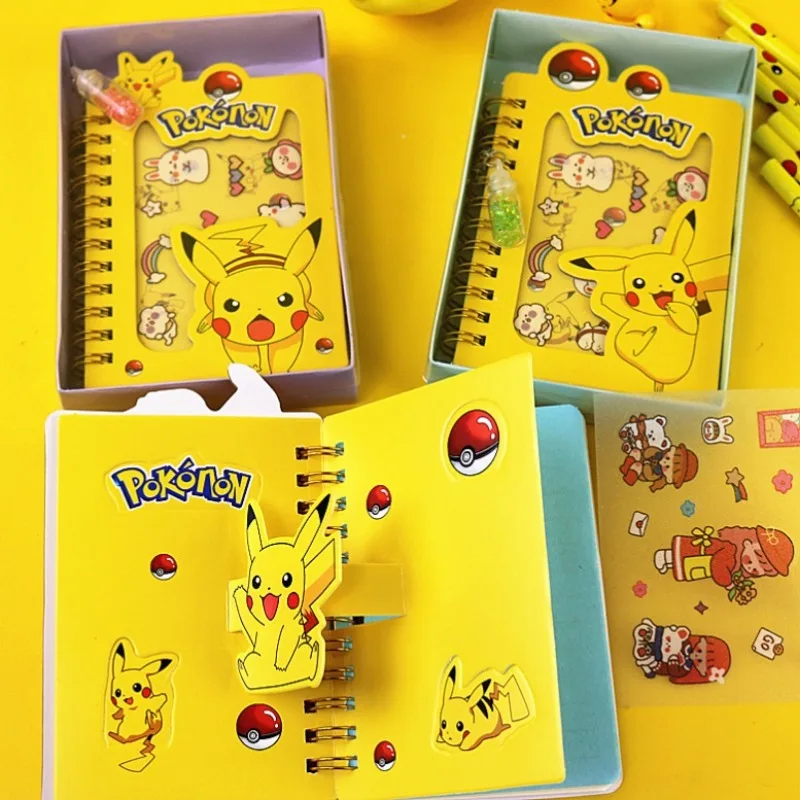 Pokemon Pikachu Coil Book Cute Anime Cartoon Pikachu Carry-on Notebook Diary Stationery Office and Study Supplies Holiday Gifts