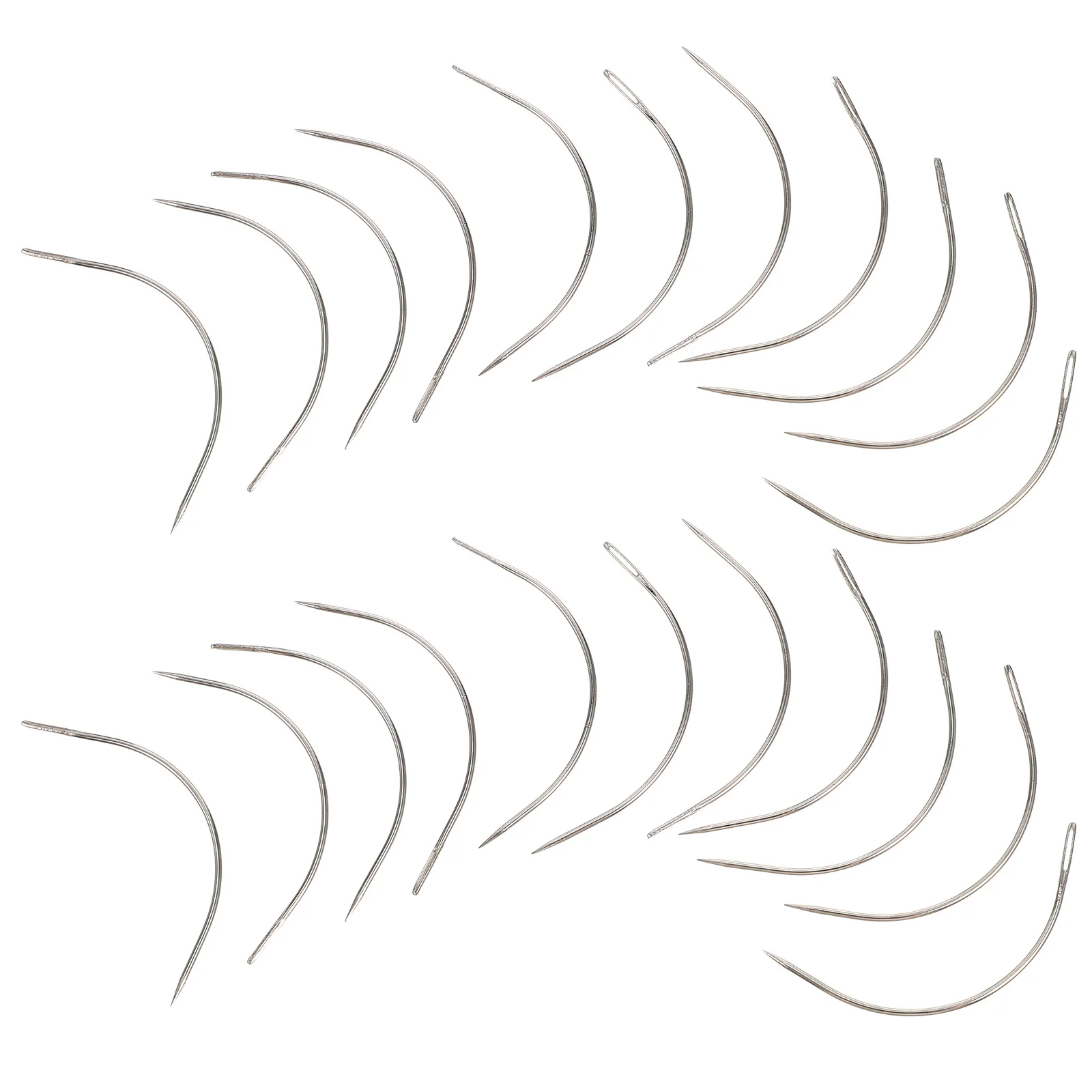 

100pcs Curved Sewing Needles Small Size Silver Hook Bending Tool for Hand Upholstery Yarn Needle Tapestryquilting Heavy Duty