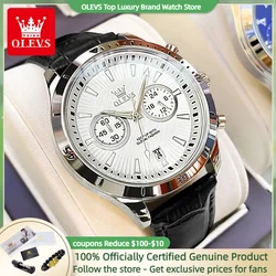 OLEVS Men's Watches Leisure Daily Original Quartz Watch for Man Timing Stopwatch 24 Hour Date Waterproof Luminous Fashion Dress