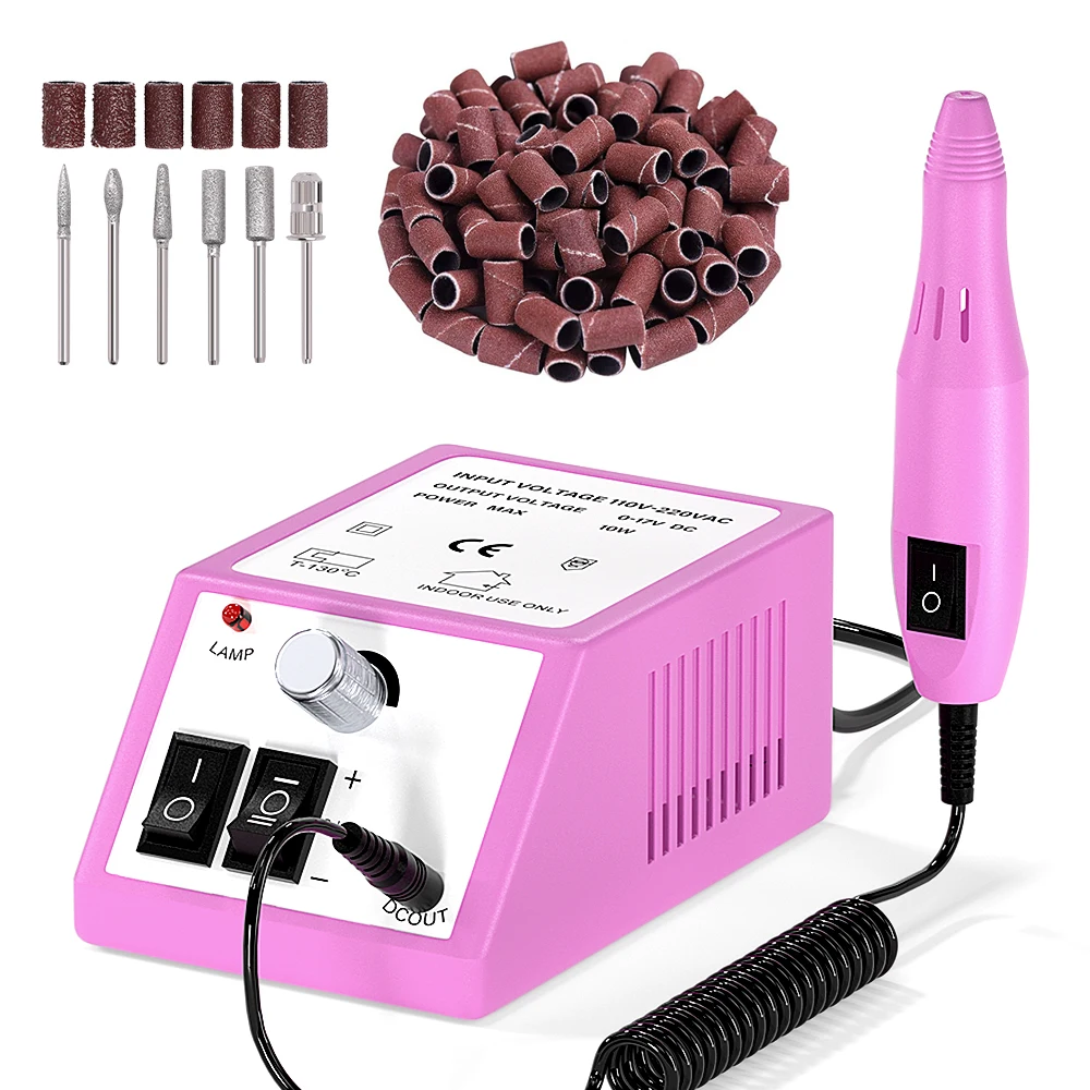 LULAA Electric Nail Drill Machine Mill Cutter Sets With Sanding Cutter Pedicure Manicure Drill Set Manicure Tool Salon Equipment