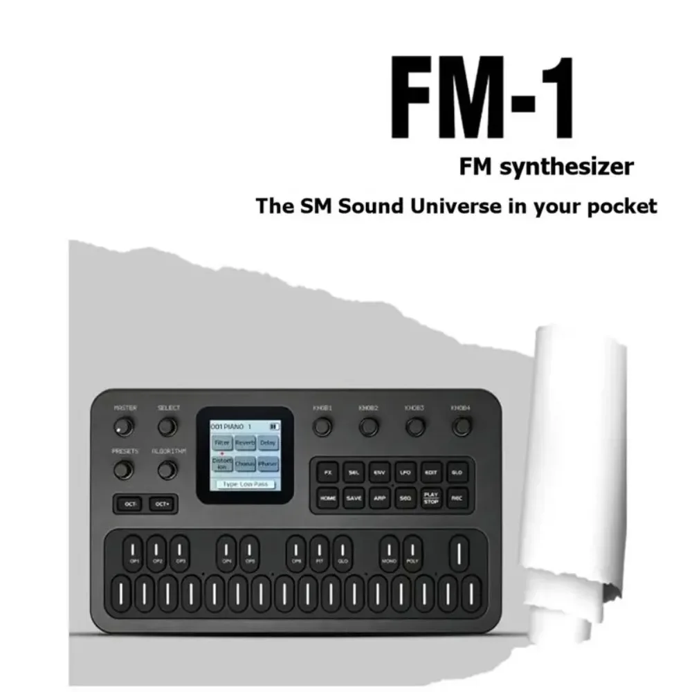 for M-VAVE FM 1 FM Modulation Analog Synthesizer Portable Built-in Speakers MIDI Bluetooth Music Production Sequencer