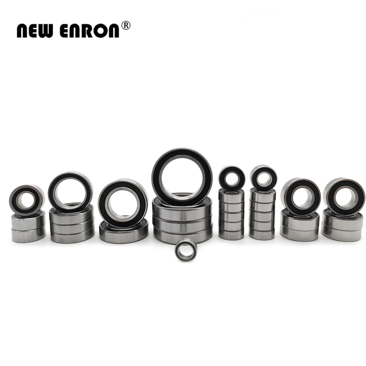 Chrome Steel Complete Bearings 32Pc/Kit Black Rubber Sealed Pre-Greased For RC Car 1/10 Traxxas E-Revo ERevo 2.0 VXL Brushless