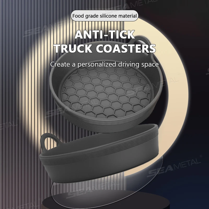 BLALION 2Pcs Car Cup Holder Coaster Silicone Cup Holder Insert Universal Non-Slip Cup Holders Car Interior Parts Silent Cup Pad image 2