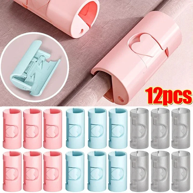 1/12 pçs clipes de lençol de plástico antiderrapante braçadeira colcha capa titular cortina cobertor fivelas roupas estacas fixadores dispositivo