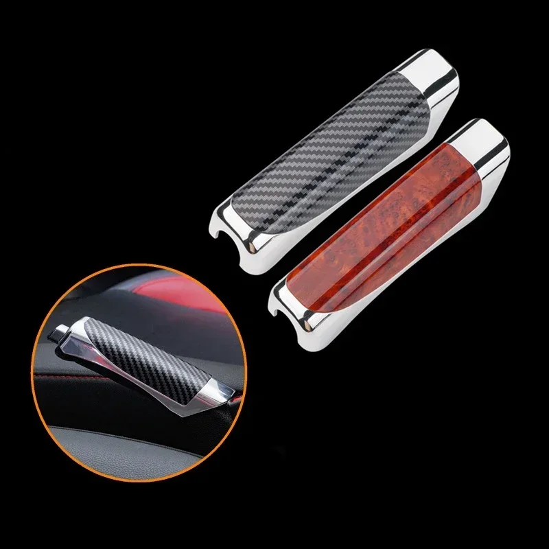 Universal Car Handbrake Grips Hand Brake Cover Protection Cover Carbon Fiber Parking Brake Decoration Shell Interior Accessories
