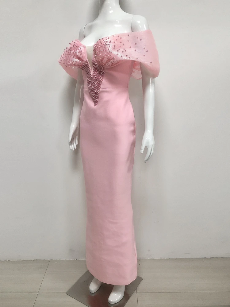 エレピンク ワンショルダー ドレープ ドレス レディース セクシー ロング イブニングドレス ウェディング パーティー 宴会 パフォーマンス ポリエステル スパンデックス