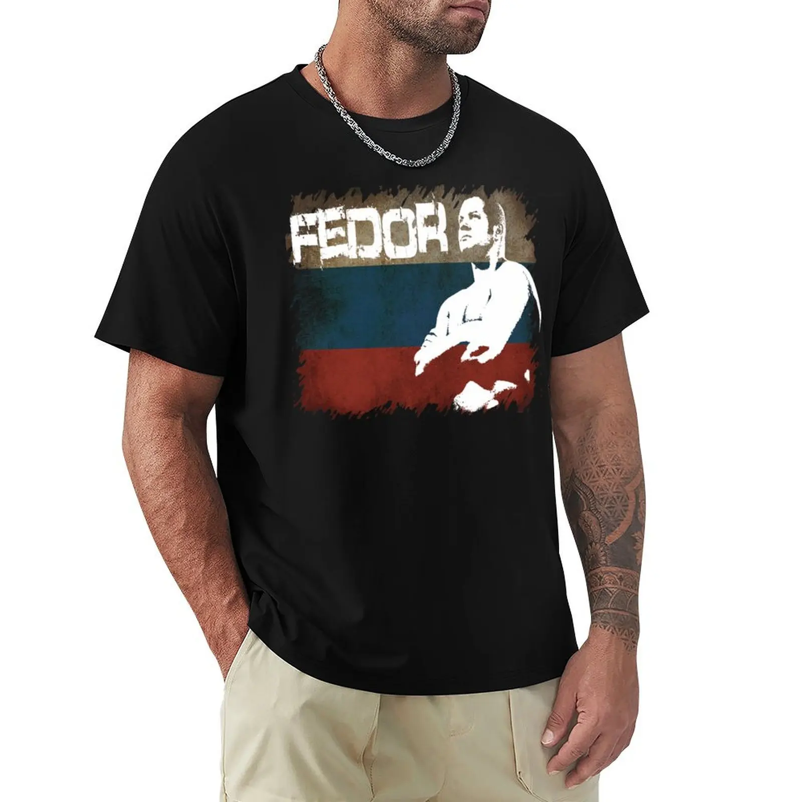 NEW FEDOR EMELIANENKO THE LAST EMPEROR RUSSIAN FLAG T-Shirt Anti-Pilling Casual T-Shirt