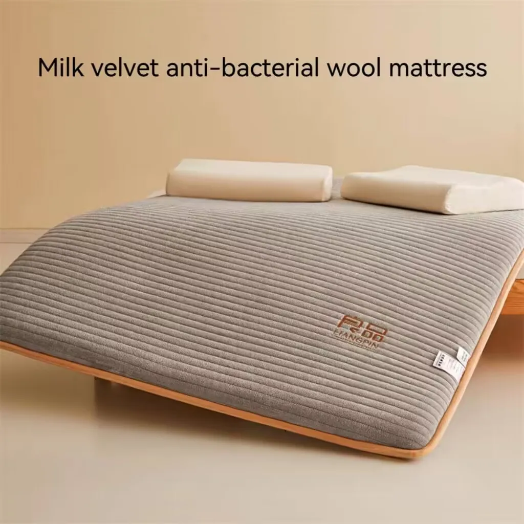 Winter Milk Fleece Mattress Futon Soft Cushion Thickened Bed Double Single Foldable Mattresses Topper Tatami Mat Sleeping Pad