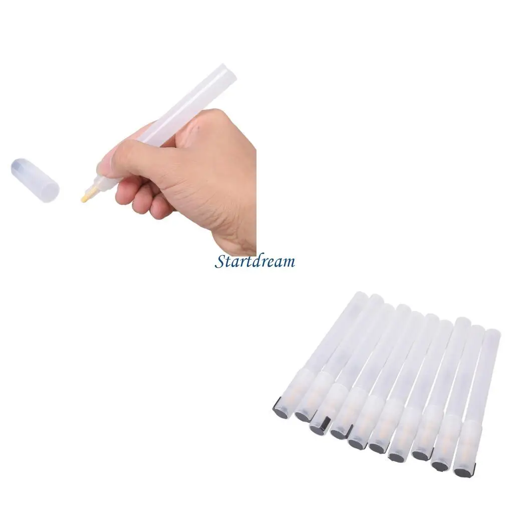 10Pieces Reusable Paint Pen Glass Tip Writing Tools for Fabric Glass Canvas K92C
