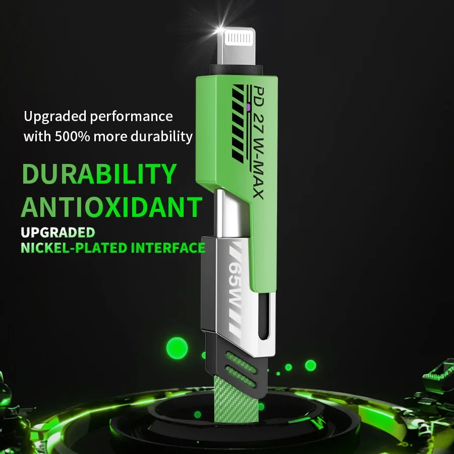 

4 in 1 65W Fast Charging USB cable Type C Usb Micro For Iphone Samsung Huawei Xiaomi Multi Port Multiple Charging Wire