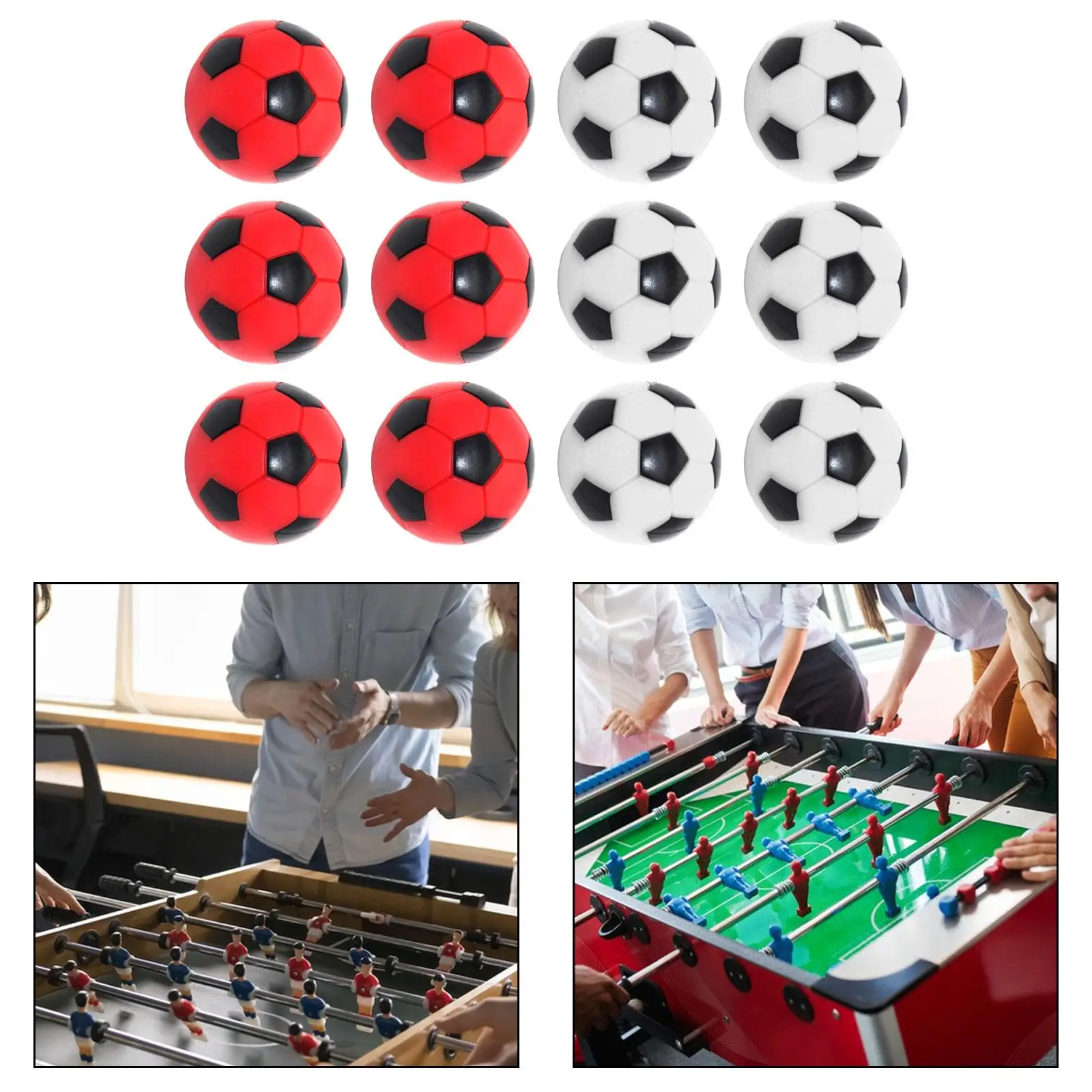 

12 Pieces Foosball Balls Red and White 36mm Table Top Soccer Balls for Indoor Finger Sport Club Party Tabletop Game Match Toy