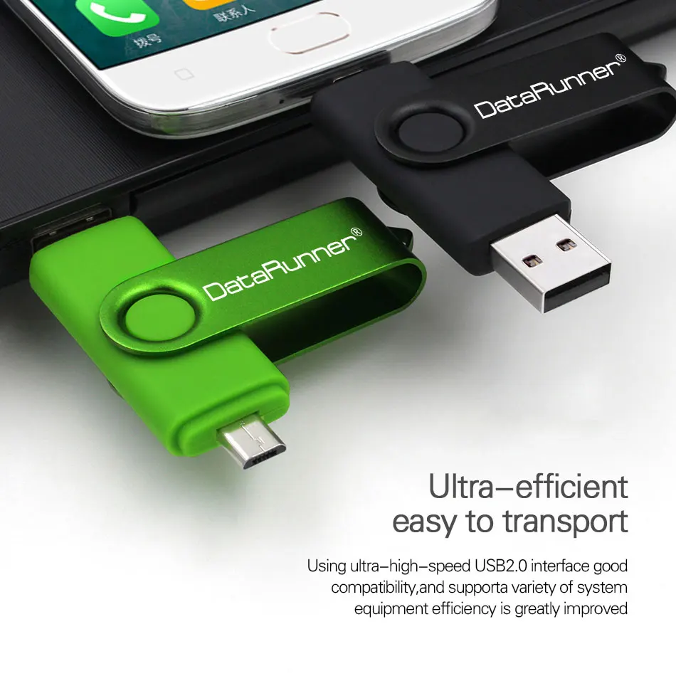 DataRunner Micro USB Flash Drive OTG Pen Drive 64GB 32GB 16GB 8GB 4GB Pendrive Multifunctional USB 2.0 Memory Stick