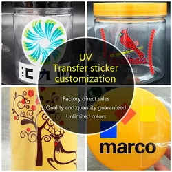 Custom 3D UV DTF Transfer Sticker Waterproof Self-adhesive Color Vinyl Decal Personalized Hollow Out Logo Label DIY Letters Tag