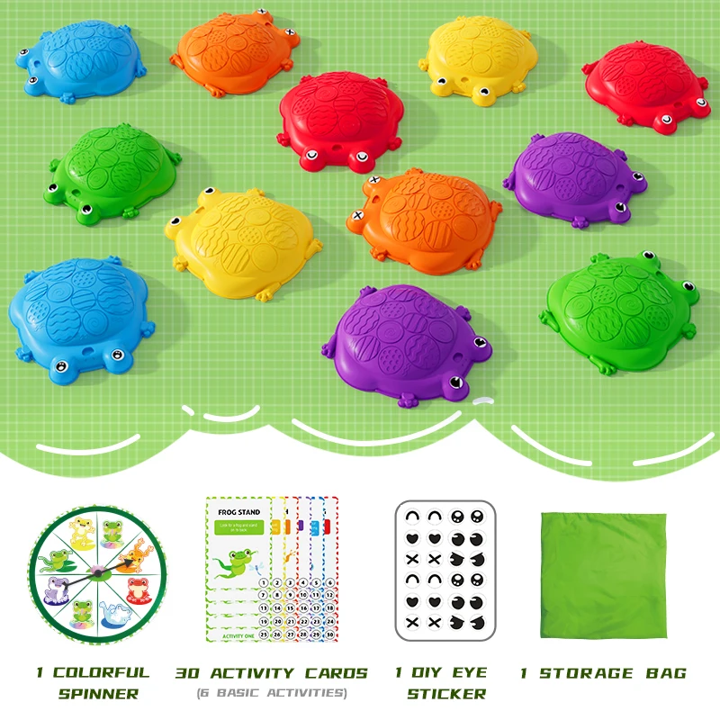 12pcs Kids Balance Stepping Stones Set, Multicolor Plastic Balance Blocks, for Coordination, Gross Motor Skills Development, with Indoor/Outdoor Fitness Obstacle Course for Children Ages 3-12 Birthday Halloween Christmas Gift
