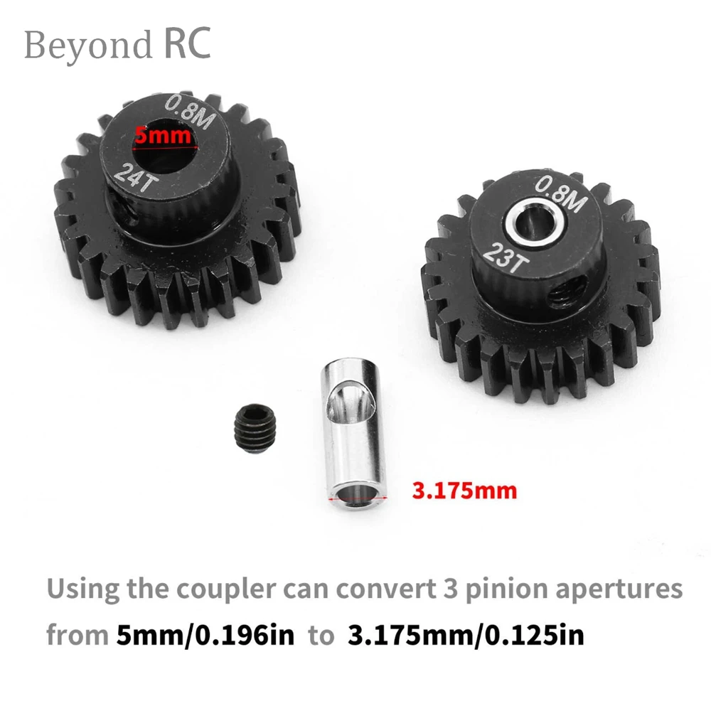 1 개 금속 강철 피니언 기어 0.8 모듈 32p 5mm ID 32p 5mm 모터 기어 11T-35T SCX10 TRX4 사쿠라 D5 등용 1/10 1/8 모델 자동차