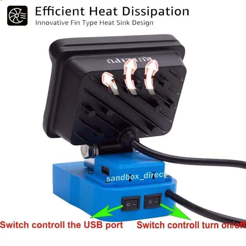 LED Work Light Works For Kobalt 24V Lithium Battery (2800LM)-With USB Port Power And Fast Charging Cordless Tool