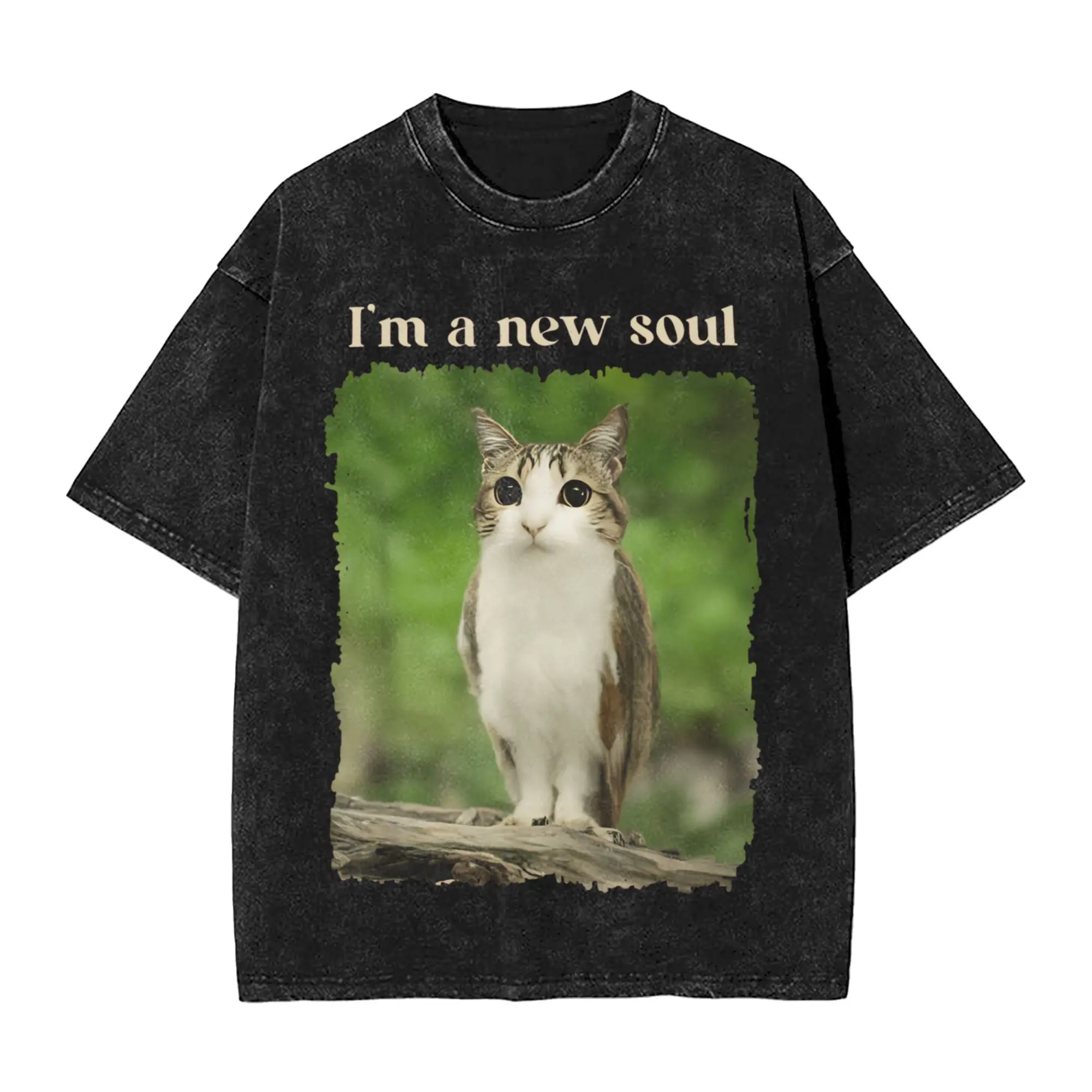 Funny Meowl Meme Cat Owl Meme Brainrot Gen Alpha Meme Men T Shirt Vintage Tees Short Sleeve Round Neck T-Shirts Cotton Clothing