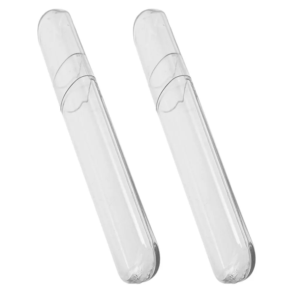 

2Pcs Tweezer Organizer Case Oval Circular Plastic Holder Lash Tweezer Portable Storage Box Transparent for Eyelash Extensions