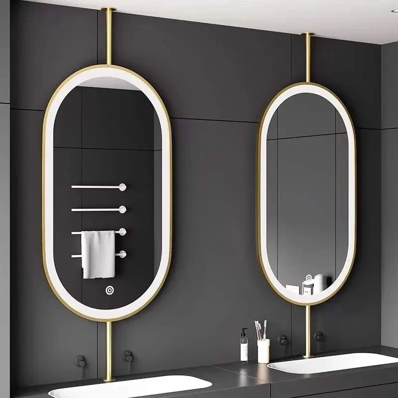 Espejo de Maquillaje Ovalado para Techo Suspendido, Espejos Adhesivos de Bolsillo para Baño, Espejos Adhesivos de Cuerpo Entero para Mesa, Espejos Adhesivos de Pared