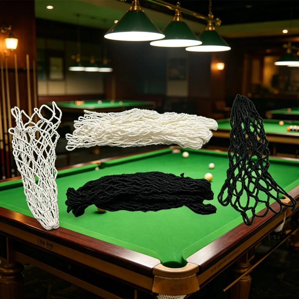 

6pcs/set Billiards Mesh Bag 32cm Black/White Long Cotton Thread Straight Drop Net Bag For American Pool Table Accessories