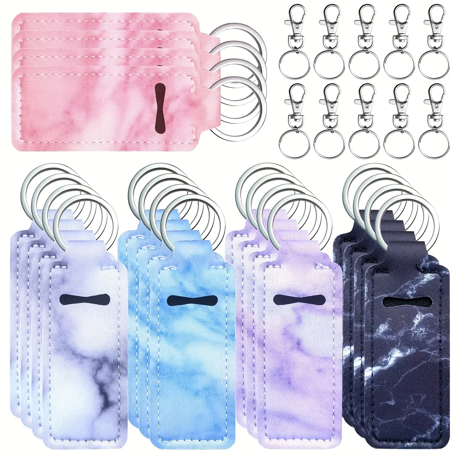 

30 шт. держателей для бальзамов для губ в виде брелоков, предназначенные для мраморных бальзамов для губ, идеально подходят в качестве подарков для женщин.