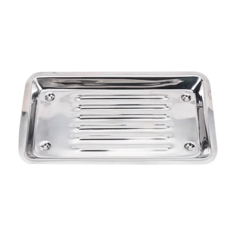 

Silver Stainless Steel Tattoo Tray Surgical Disinfection Bending Plate For Dental Eyebrow Lip Tattoo SterilizationTools