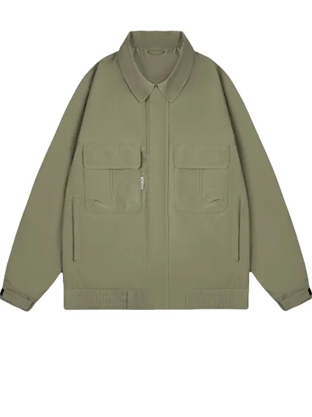 

Весенне-осенняя новая модная однотонная рабочая одежда с воротником-стойкой, мужская универсальная уличная повседневная верхняя одежда большого цвета