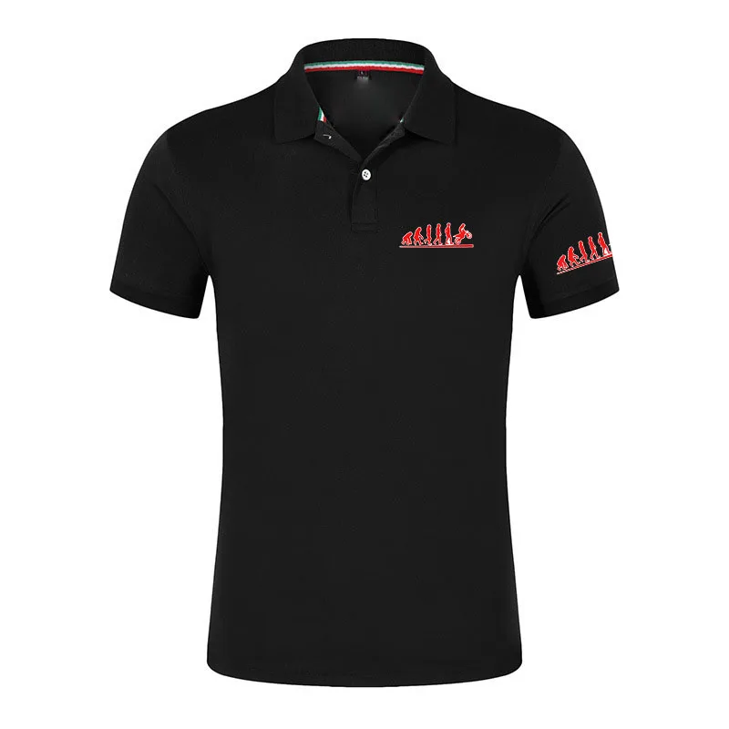 2026 Human Evolution Motocross Design Man's New Style Regular Sport Polo Shirt Summer Quick-Drying Short-Sleeved