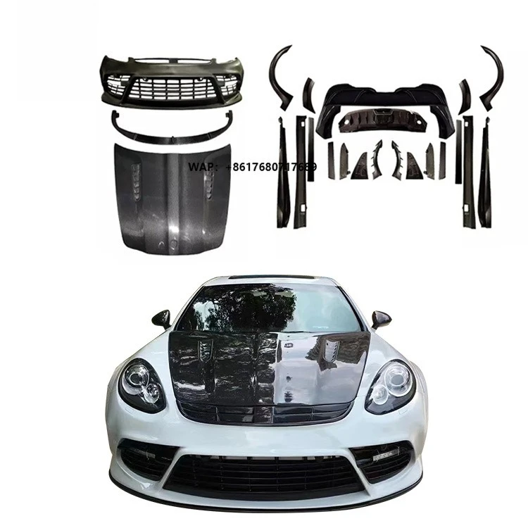 Carbon Fiber Body Kit for  Panamera 970 PP Front Car Bumpers Carbon Front Lip Rear Bumper Rear Diffuser Engine Cover Hood
