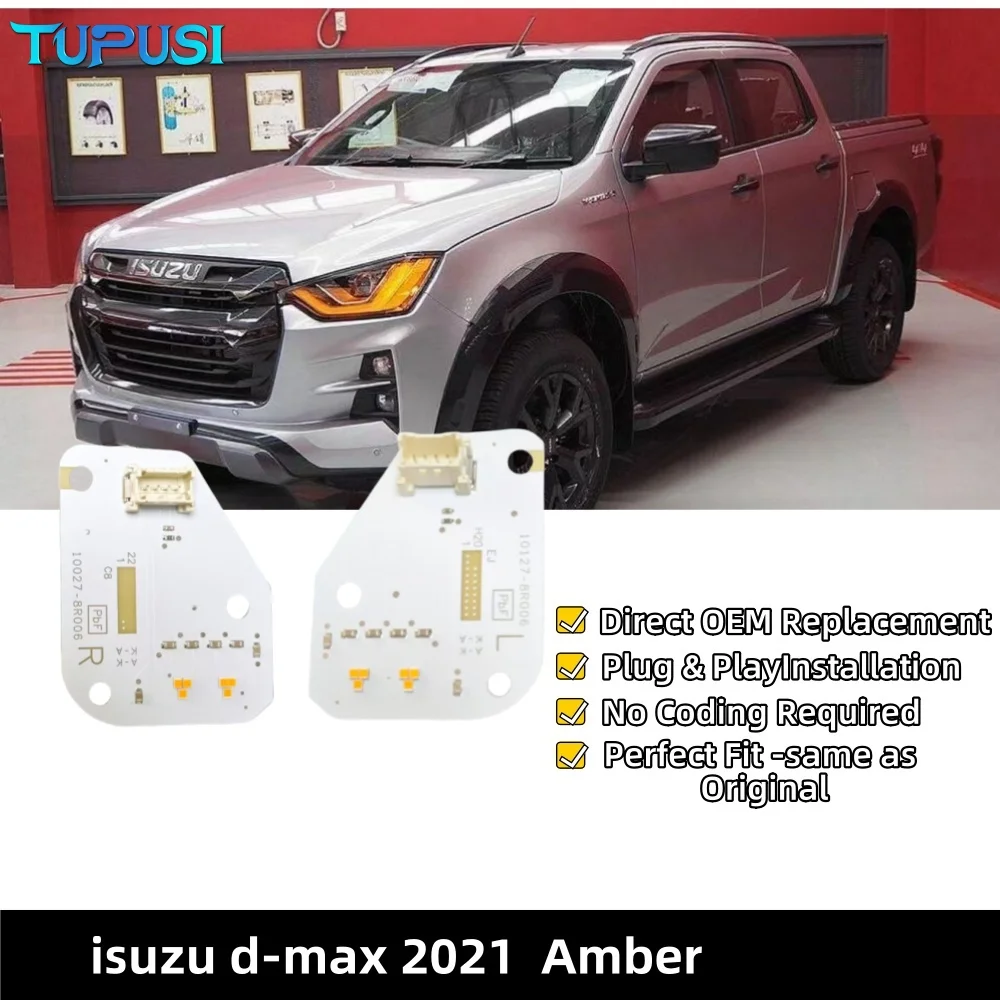 

Amber White LED DRL Daytime Running Light Chip Module for Isuzu D-Max 2021+ Headlight Upgrade Replacement Accessory