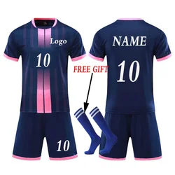 Children Football Jerseys Men Boys Soccer Clothes Sets Short Sleeve Kids Football Uniforms Adult Kids Soccer Tracksuit Jersey