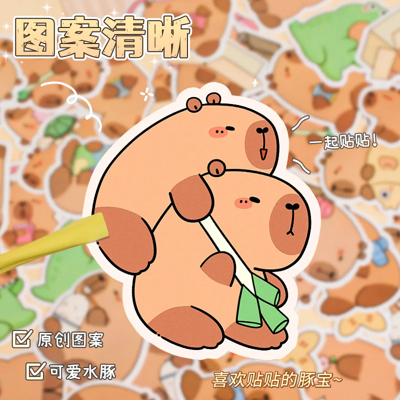 30 قطعة الكرتون كابيبارا الكتابة على الجدران المقرب ملصقات الزخرفية كأس الكمبيوتر الأمتعة القرطاسية دفتر DIY ملصقات مقاومة للماء