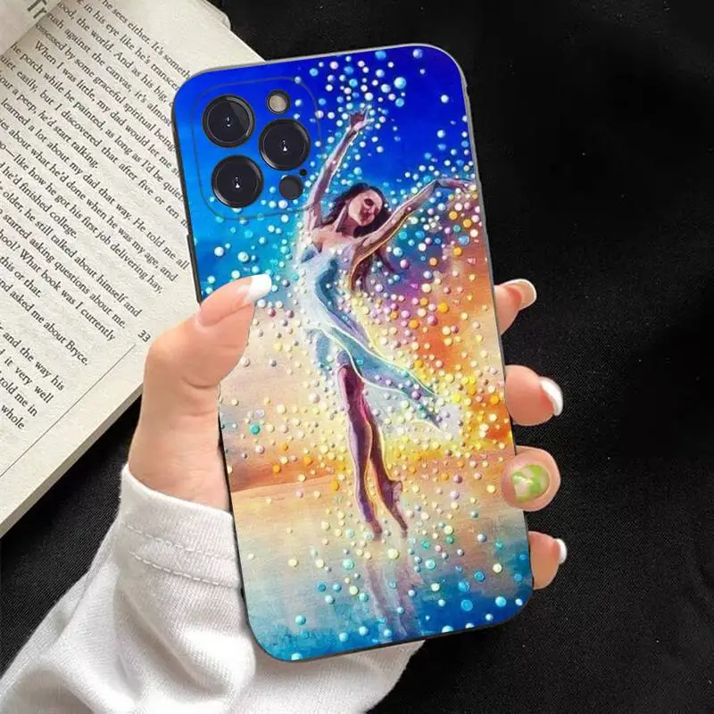 Gymnastics water color Phone Case Silicone Soft for iphone 14 13 12 11 Pro Mini XS MAX 8 7 6 Plus X XS XR Cover