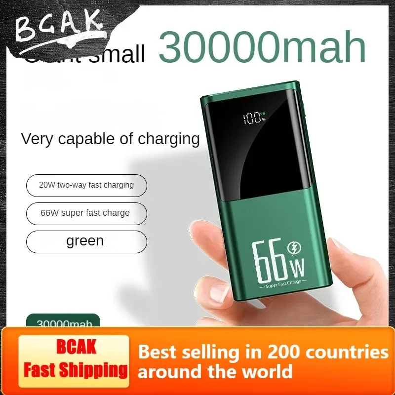 

HOT Real Capacity BCAK 200000 MAh 30000mah Mobile Power 100000mah Business Metal Plastic PD Fast Charging Mobile Phone Charging