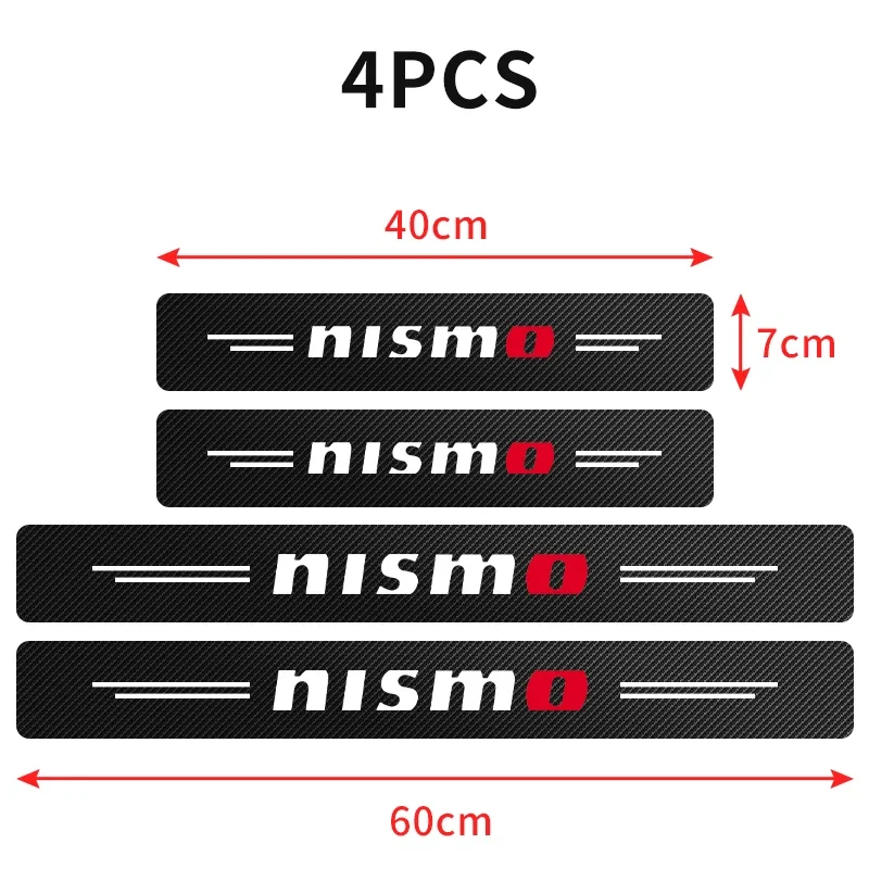 4pc Car Door Threshold Carbon Fiber Scuff Plate Sticker Car Accessories For Nismo Nissan Tiida Teana Skyline Juke X-trail Almera