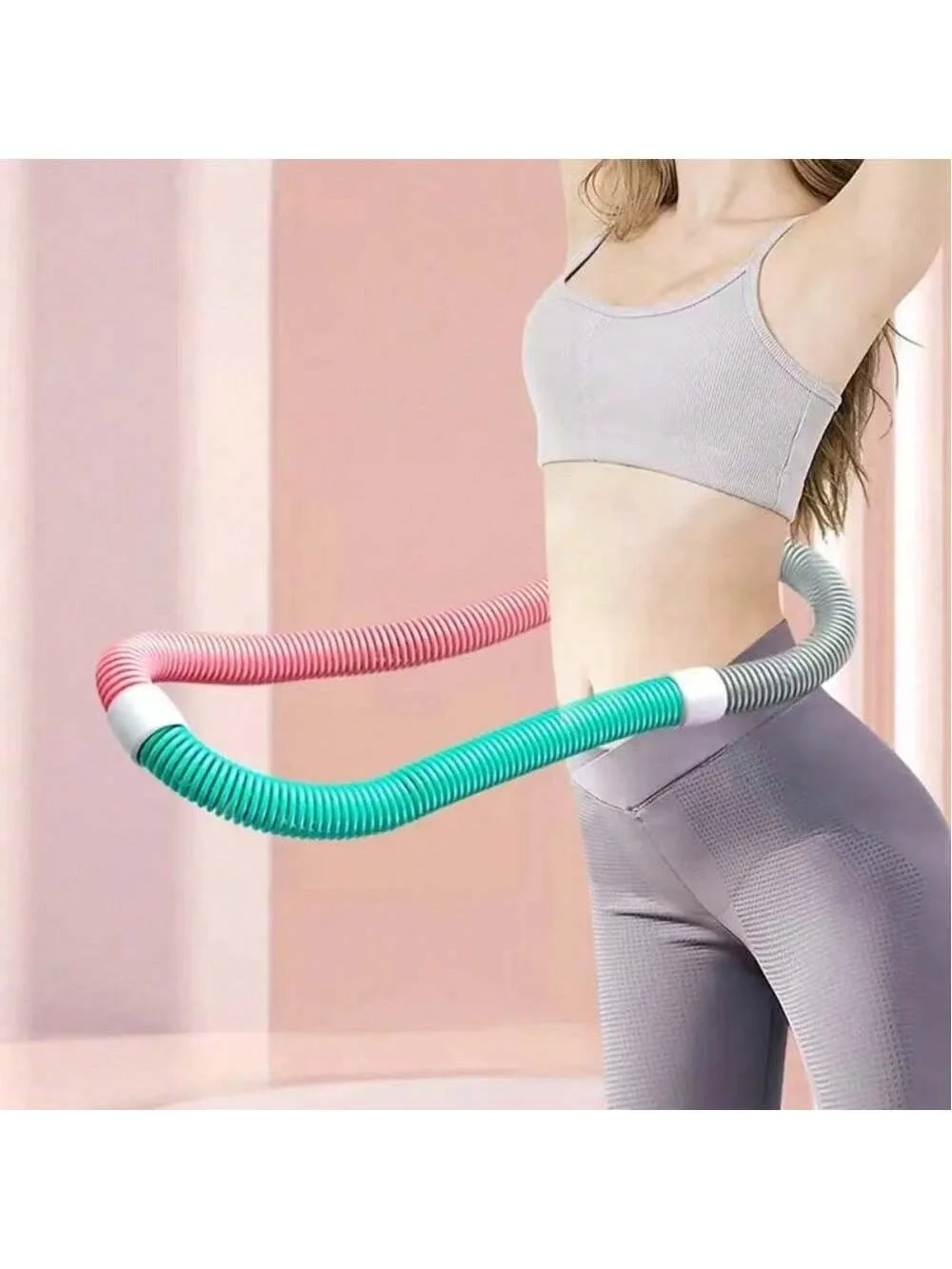 

1 PC Spring Tube Yoga Circle Fitness Waist & Tummy Tightening Exercise Equipment Foldable Unisex Weight Loss Home Bodybuilding S