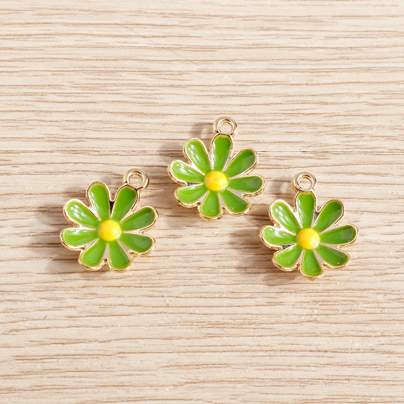 Tusember 10 Stück vergoldete, bunte, niedliche Gänseblümchen-Anhänger für DIY-Schlüsselanhänger, Ohrringe, Armbänder, Schmuckherstellung und Zubehör – Detail 13