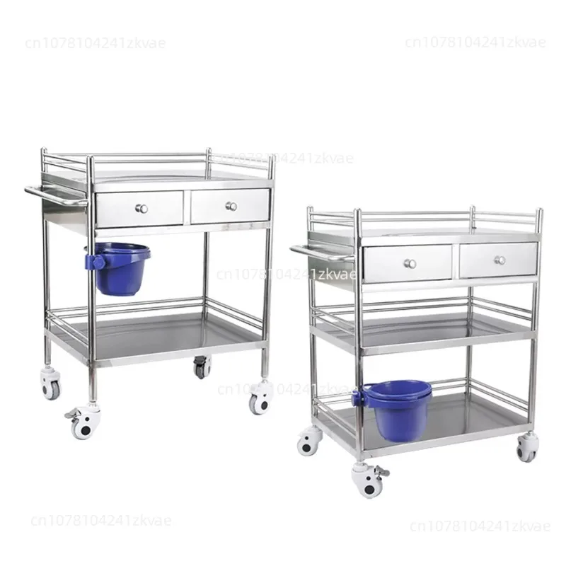 Equipment Trolley, Stainless Steel Mobile Storage Rack With Casters