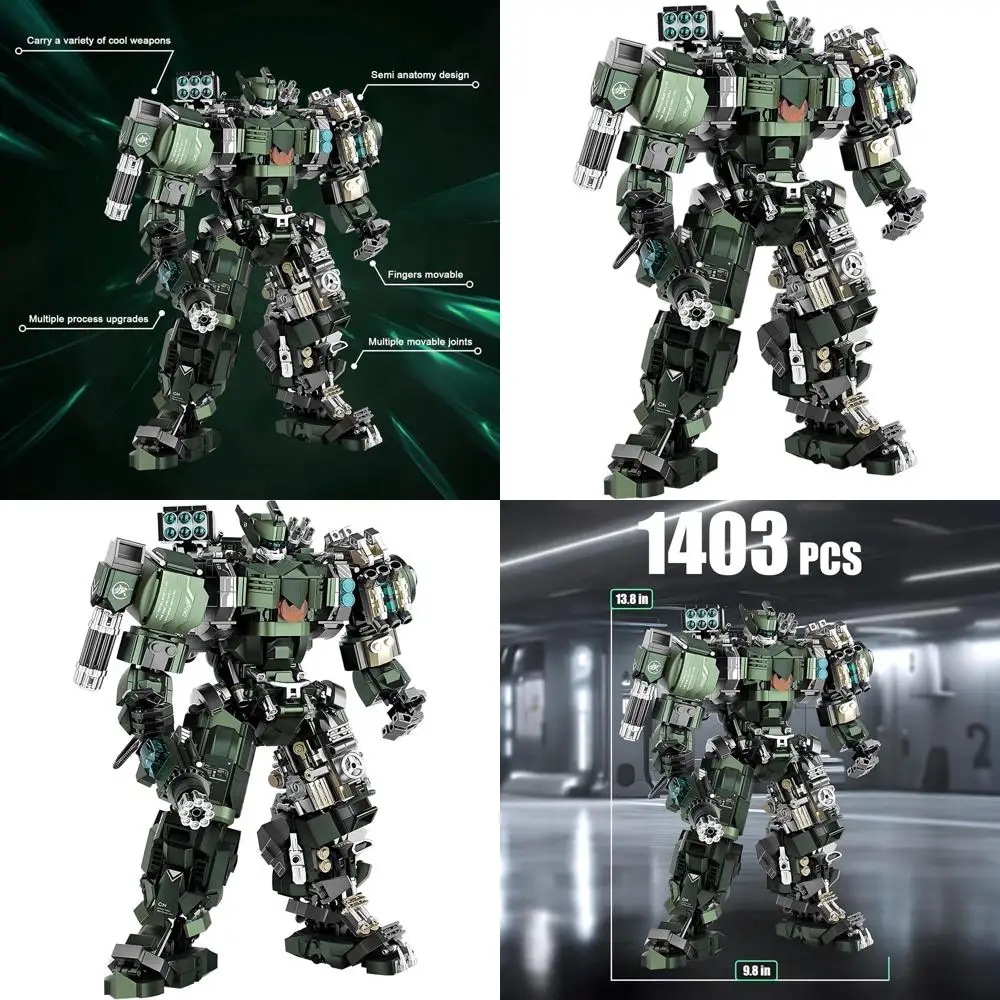

Motorized Adult Mech Building Set: 1403-Piece Robot Kit with Weapons for Ages 14+
