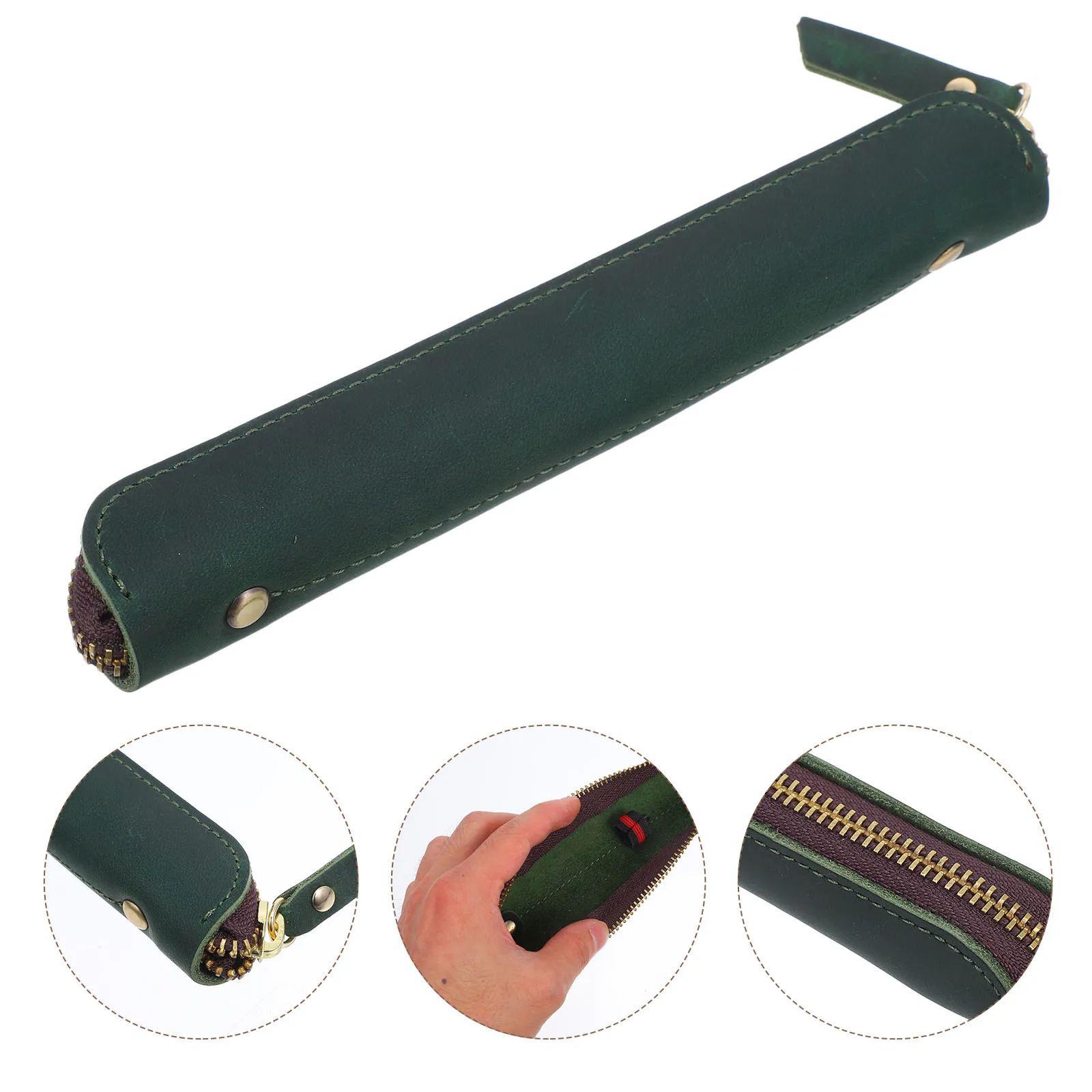 

Simple Pen Cover Protective Travel Pencil Case Ballpoint Fountain Green and Storage