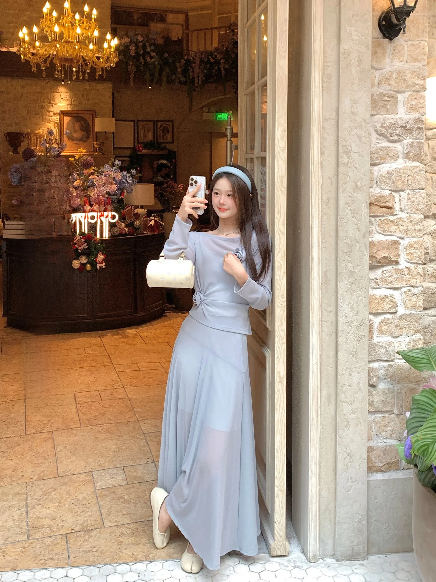 

Black And Blue Fashionable Spring New Arrival Women's Set Semi-Body Skirt Elegant Blue Dress Cute Small Size Casual Style