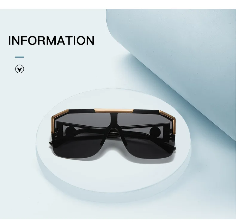 Neue Luxus übergroße Männer Sonnenbrille Marke Designer Sonnenbrille für Frauen Mode Farbverlauf quadratische Farben – Detail 3