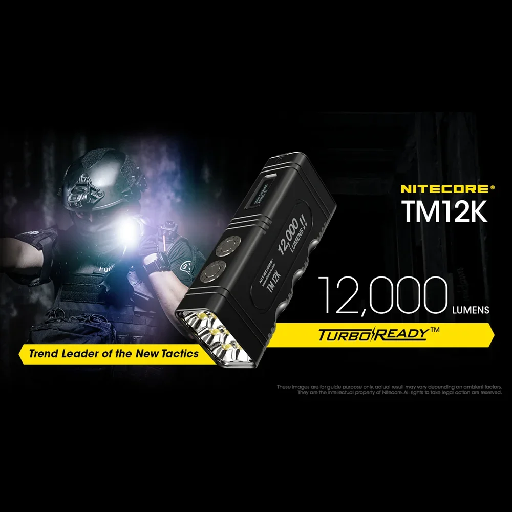 Imagem -05 - Usb-c Lanterna Tática Recarregável Luz de Tocha Portátil Bateria Embutida 12000lumens Nitecore-tm12k