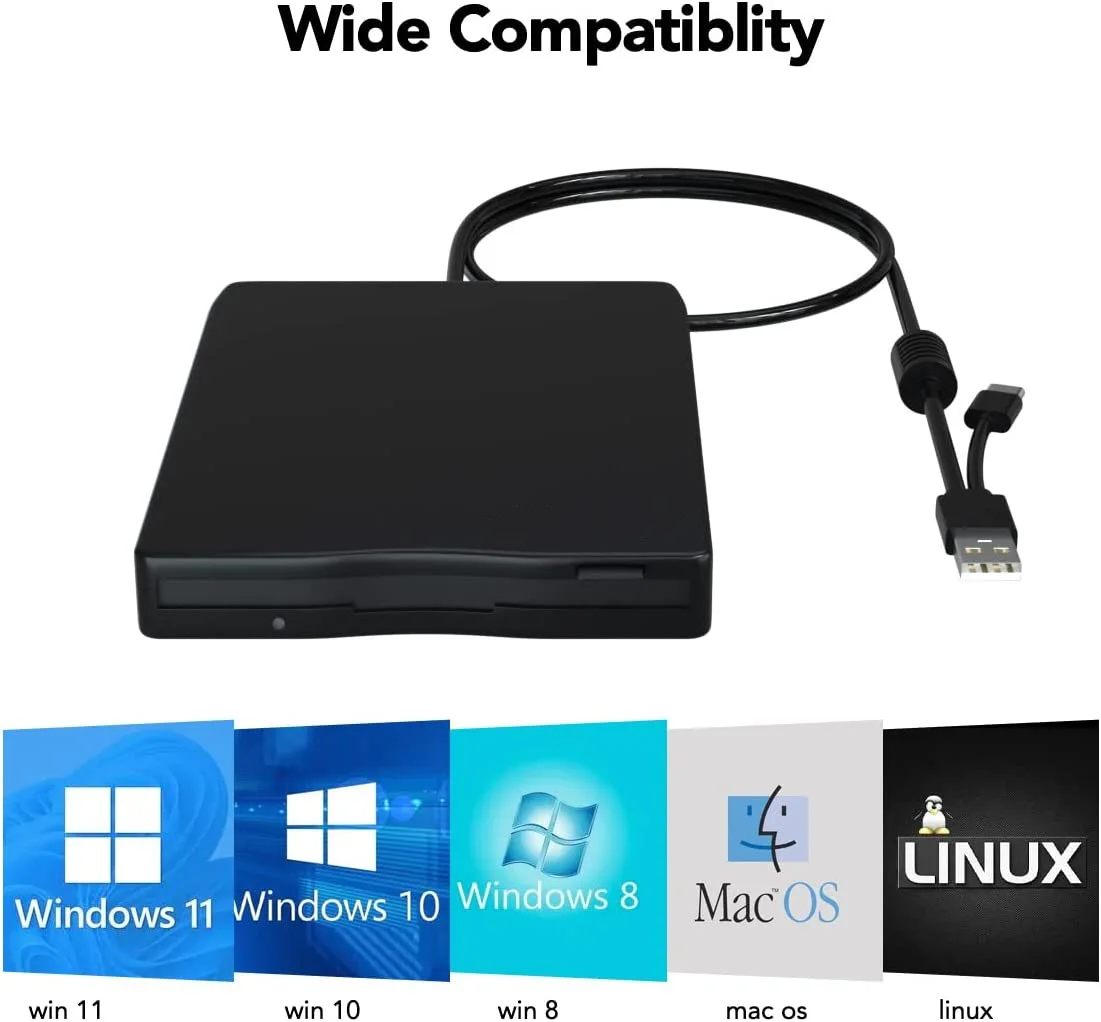 3.5 Inch External Floppy Disk Drive Reader USB 3.0 Type-C 1.44 MB FDD Diskette Drive For Desktop Laptop PC