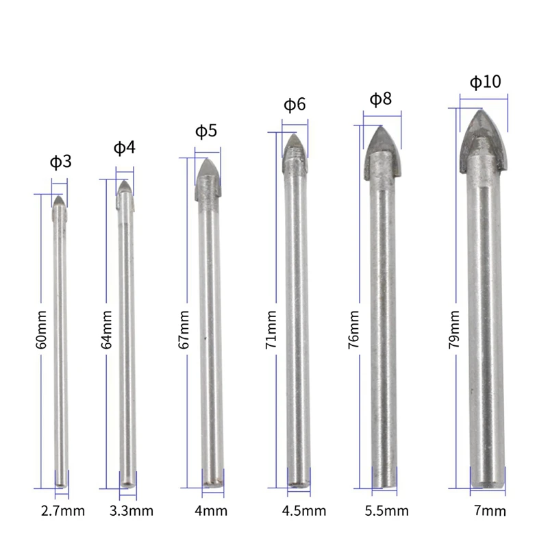 6-Piece Woodworking Bit Kit Is Suitable For Drilling Expander Of Glass- Marble Tiles Concrete Bit Kit