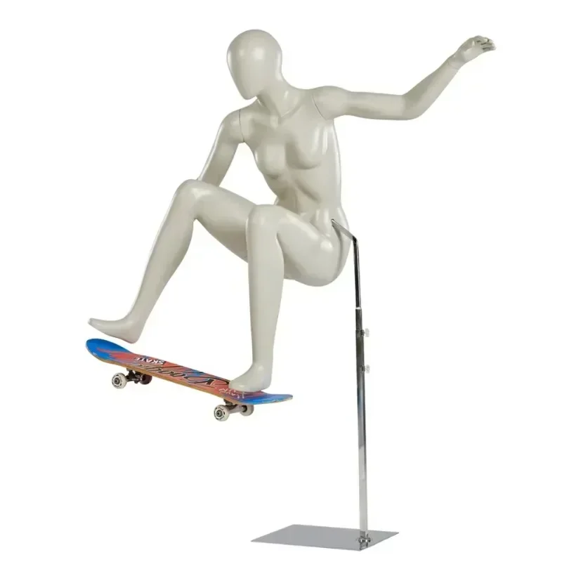 Black and white exercise muscle mannequin male and female running model muscle exercise full body dummy model