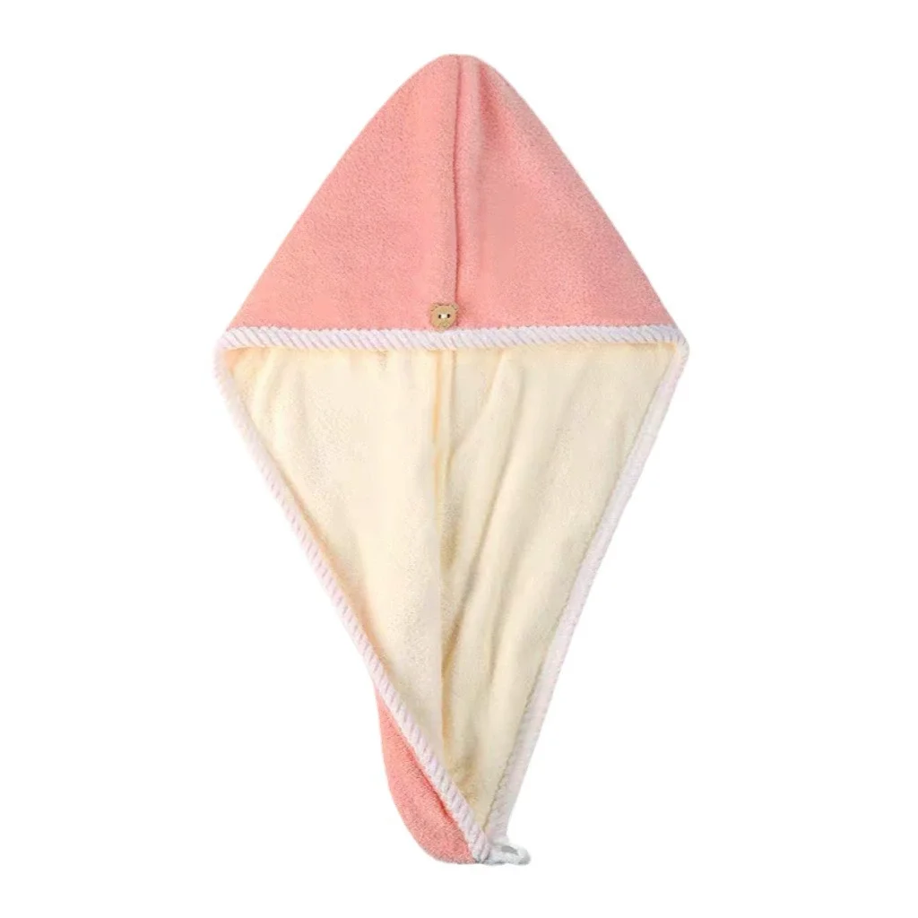 

Double coral velvet hair cap women's thick super absorbent quick drying shower cap spliced color hair towel wrap hair towel