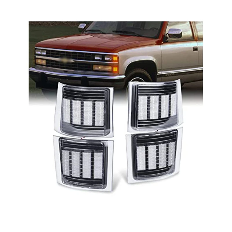 LED Side Marker Light Corner Turn Signal Lights for Chevy C/K 1500 2500 3500 1994-1998 C10 Pickup Truck Silverado Suburban Tahoe