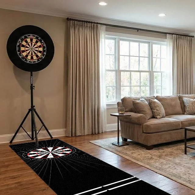 VIKAMA Dartboard Print Dart Mat Standard Throwing Lines Anti Slip Long Rug For Indoor Dart Game Floor Protection view 3
