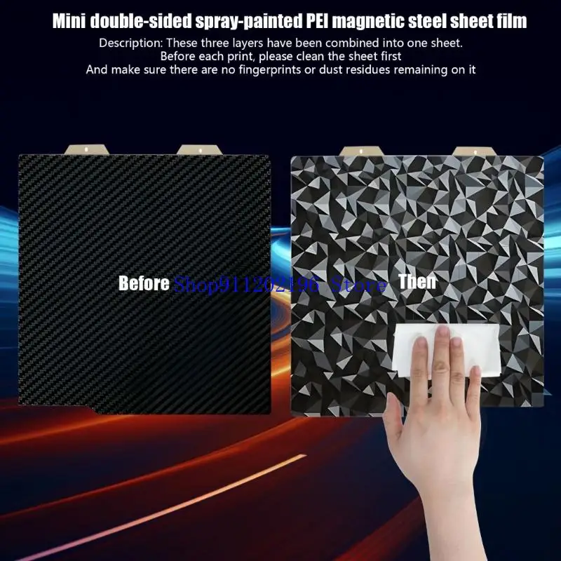 

P82A 184mm PEI Printer Plate With Stone Carbon Pattern Heat Resistant Face For Multiple Filaments Easy Refrigerating Removal